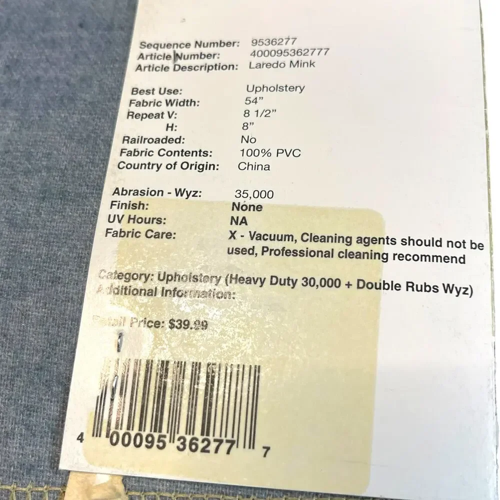 Embossed Tooled Faux Leather Upholstery Sample 18x18 Laredo Mink PVC New